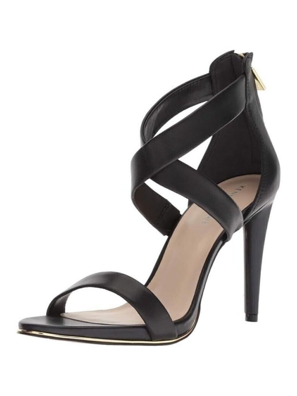 Kenneth Cole NY  "Brooke Cross" Black Women sz 8 NEW heel sandal strappy